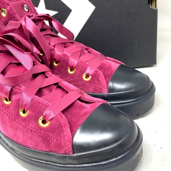 Converse Chuck Taylor Lugged Lift Platform Shoes Women Kids Velvet Berry A05442C - Picture 10 of 11